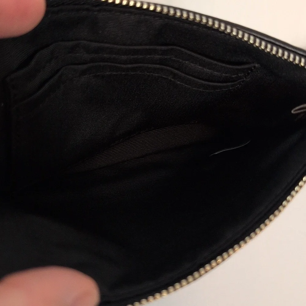 Coach Gray And Black Jacquard Wristlet NWT - Picture 5 of 6